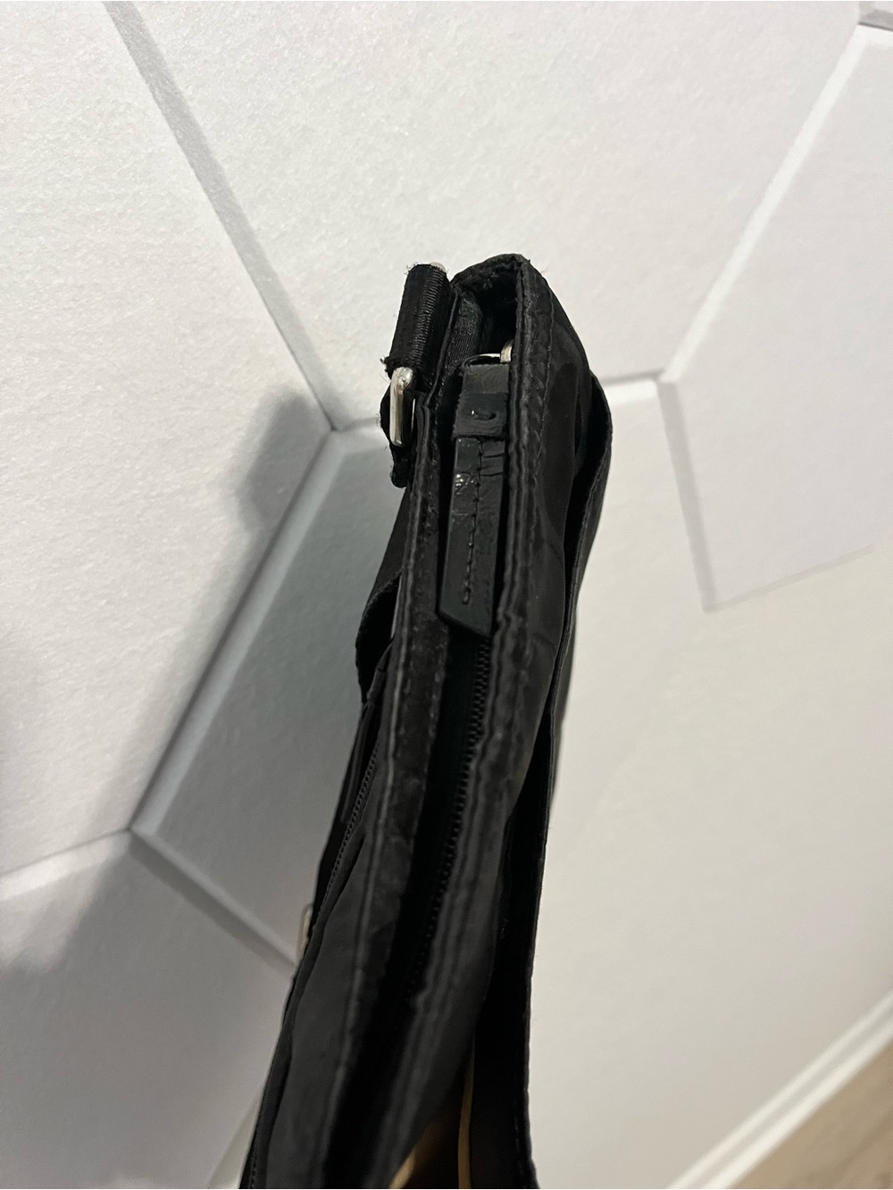 Coach Black Nylon Messenger Crossbody with Signature Print - Picture 6 of 10